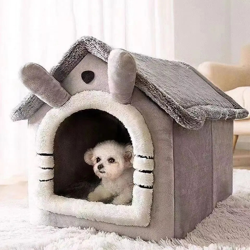 Foldable Pet House Kennel Bed