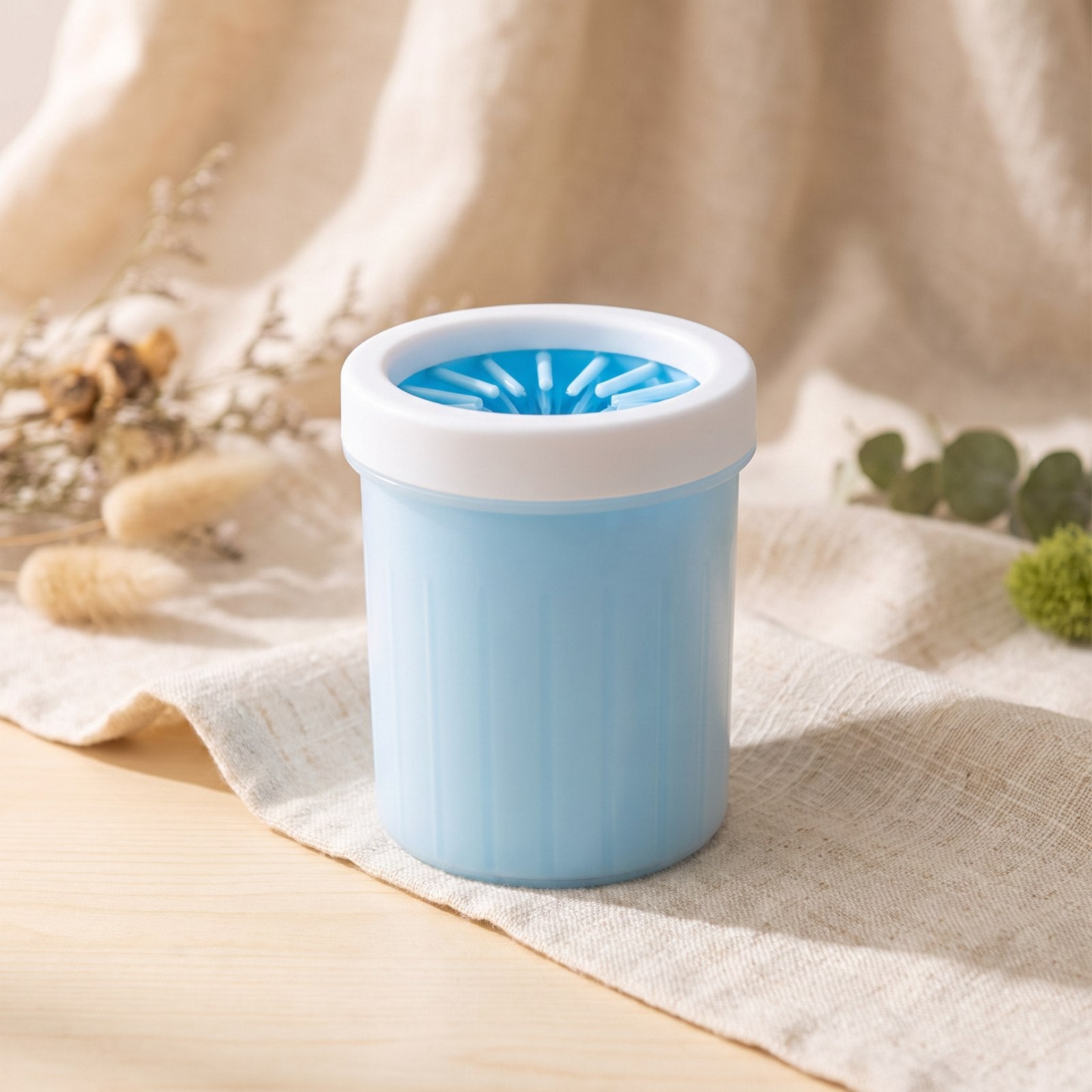 Pet Paw Cleaner Cup on a warm neutral background