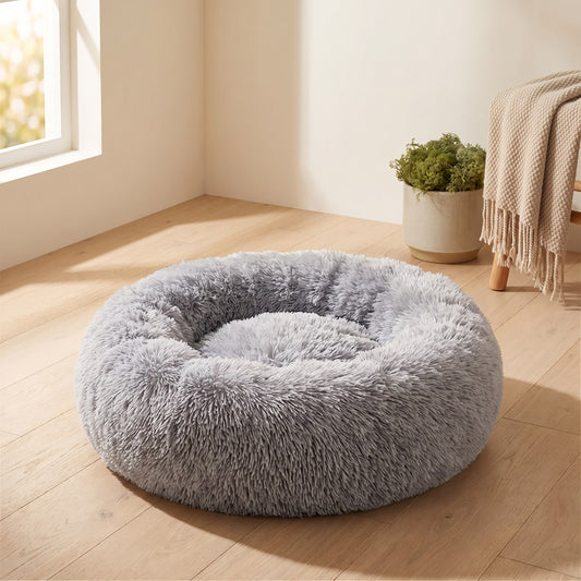 Soft Round Pet Bed on a warm neutral background
