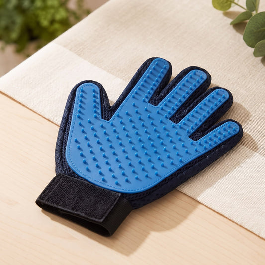 Pet Grooming Gloves on a warm neutral background