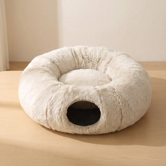 2 In 1 Round Cat Tunnel Bed — Whisker & Moss